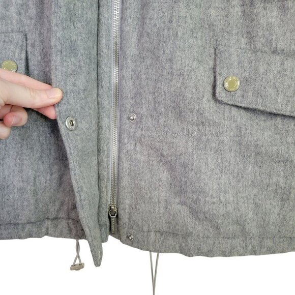 Talbots Women's 80% Wool Light Grey Cinch Waist Lined Coat/Jacket Size 1X - Picture 6 of 14